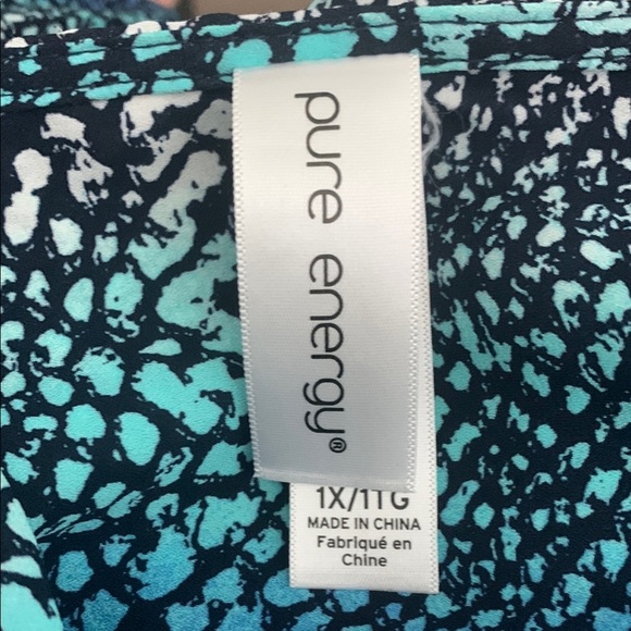 Pure Energy Blue Patterned Women's Top - Picture 6 of 7
